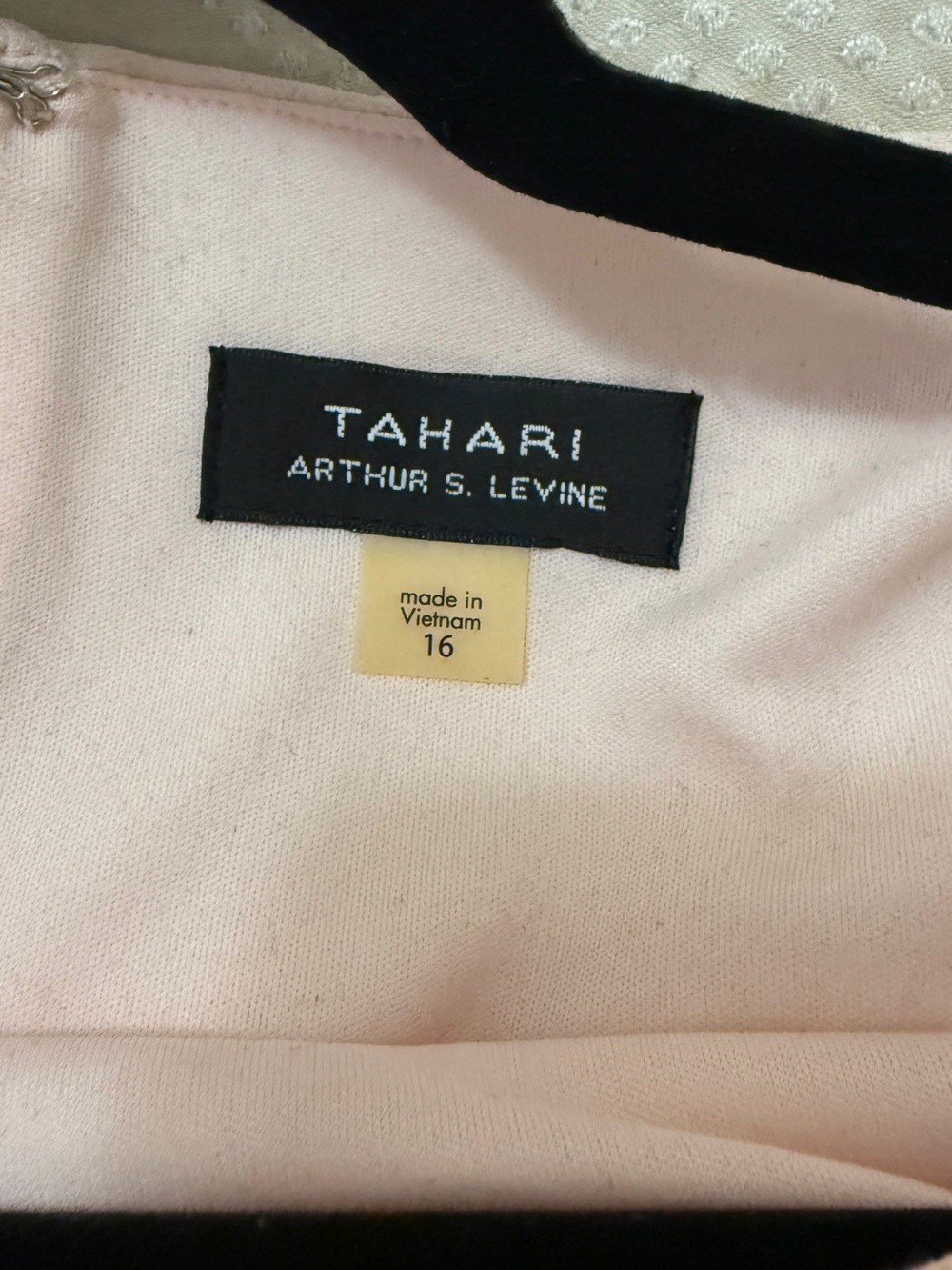 Tahari Pale Blush Shift Dress with Ruffle Trim - Picture 2 of 2